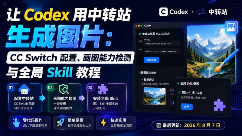 让 Codex 用中转站生成图片：CC Switch 配置、画图能力检测与全局 Skill 教程-创业资源网 | 精品设计与工具分享平台