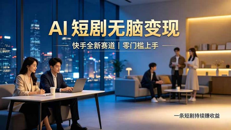 别乱找副业了，快手 AI 短剧零门槛长久被动增收-创业资源网 | 精品设计与工具分享平台