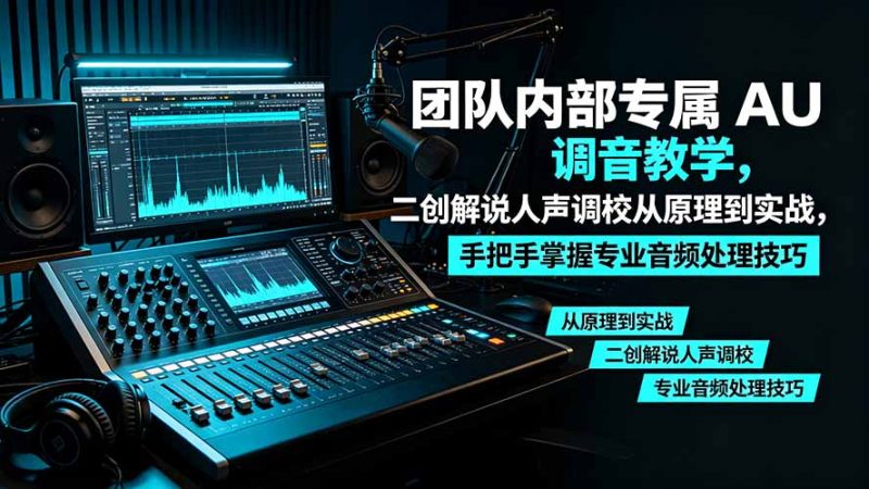 某大佬团队内部专属 AU 调音教学，二创解说人声调校从原理到实战，手把手掌握专业音频处理技巧-创业资源网 | 精品设计与工具分享平台