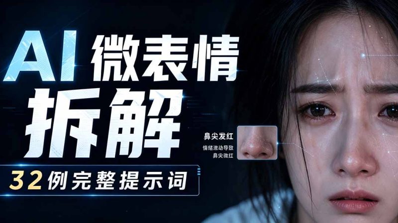 AI微表情拆解提示词合集，精准调控AI角色表情，告别塑料感、AI面瘫脸-创业资源网 | 精品设计与工具分享平台