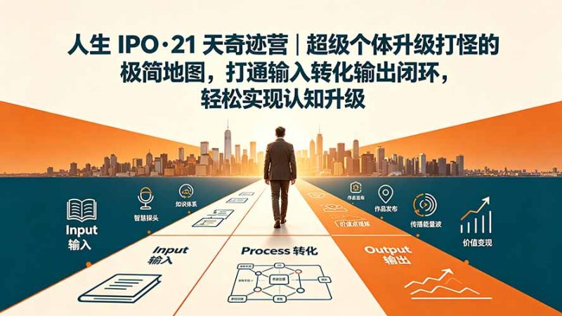 人生 IPO-21 天奇迹营｜超级个体升级打怪的极简地图，打通输入转化输出闭环，轻松实现认知升级-创业资源网 | 精品设计与工具分享平台