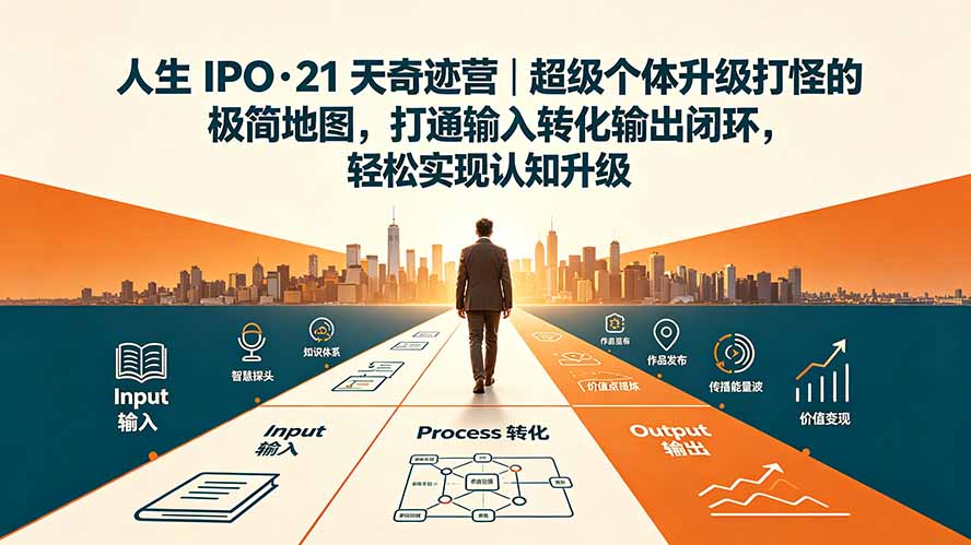 人生 IPO-21 天奇迹营｜超级个体升级打怪的极简地图，打通输入转化输出闭环，轻松实现认知升级