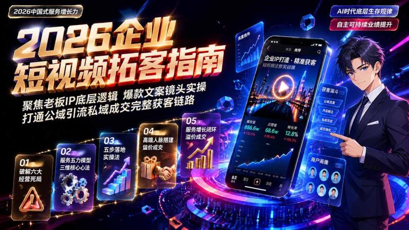 2026AI时代服务增长力实战课-无水印|五力模型三维心法教学,破解门店客源流失低价内卷实现长效业绩增长-创业资源网 | 精品设计与工具分享平台