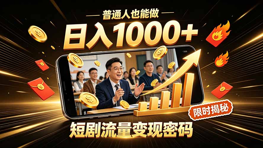 图片[1]-一部手机做短剧分发，不用真人出镜、不用拍摄剧本，快手流量变现日赚千元-阿兴说钱